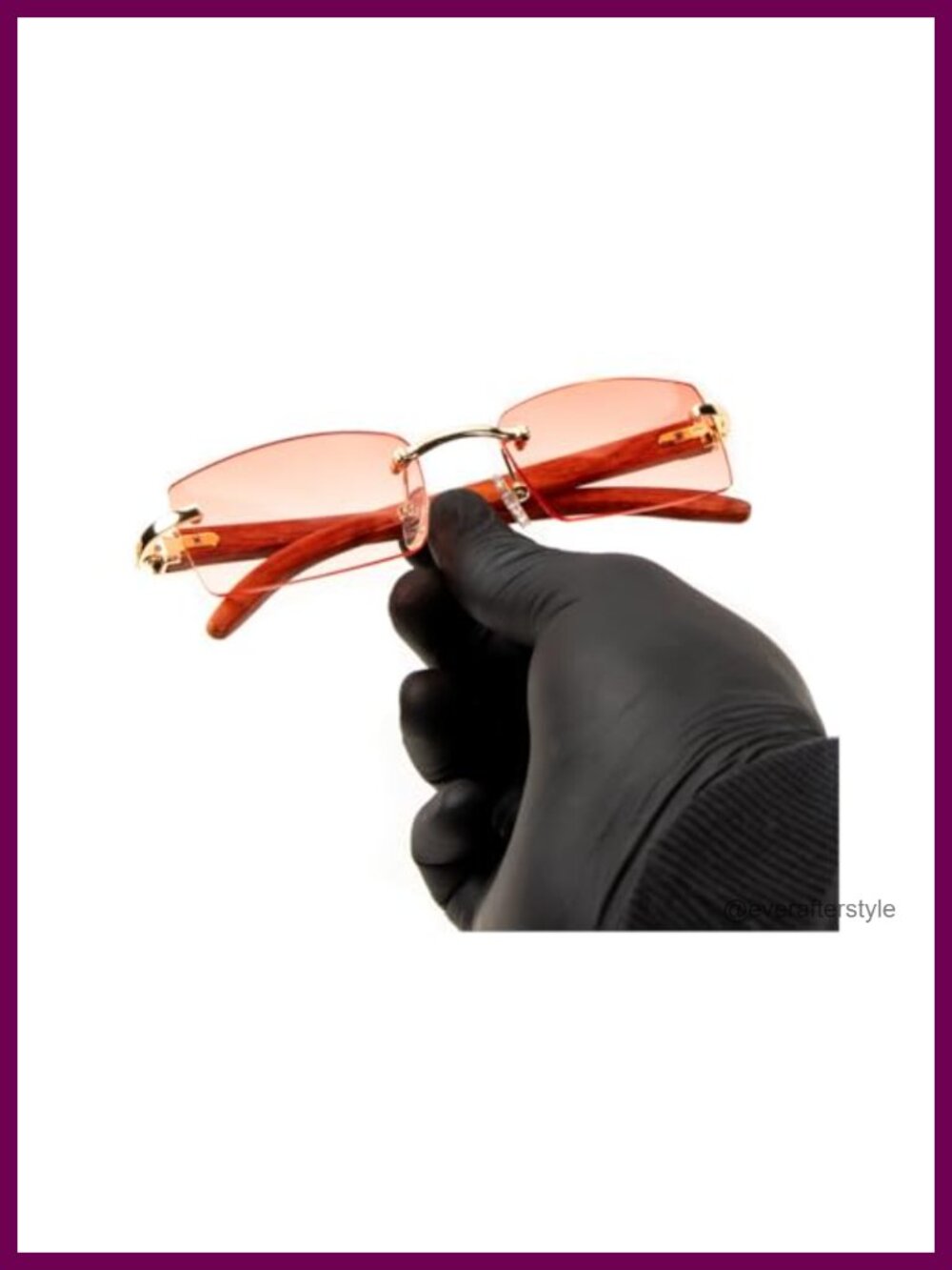 Rimless Rectangle Sunglasses Unisex Frameless Retro Trendy Shades